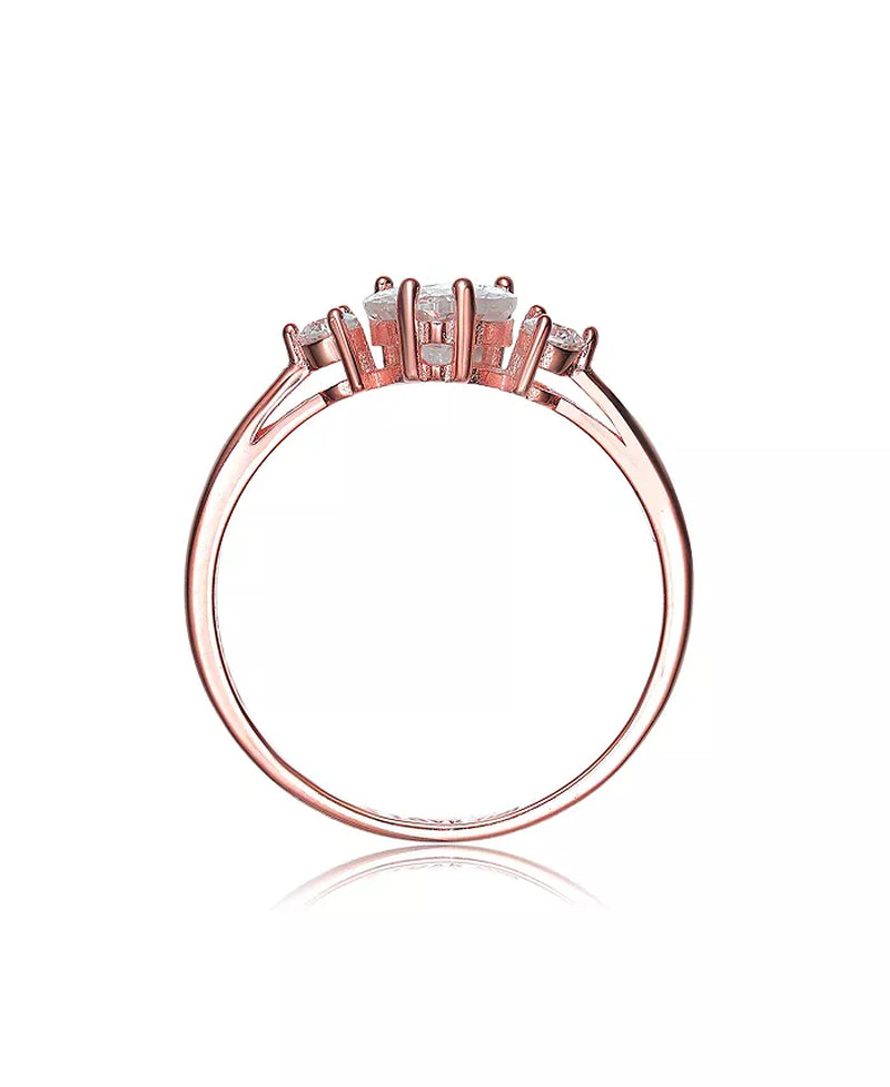 Sterling Silver & 14K Gold-Plated 'I Love You' Three-Stone Cubic Zirconia Ring
