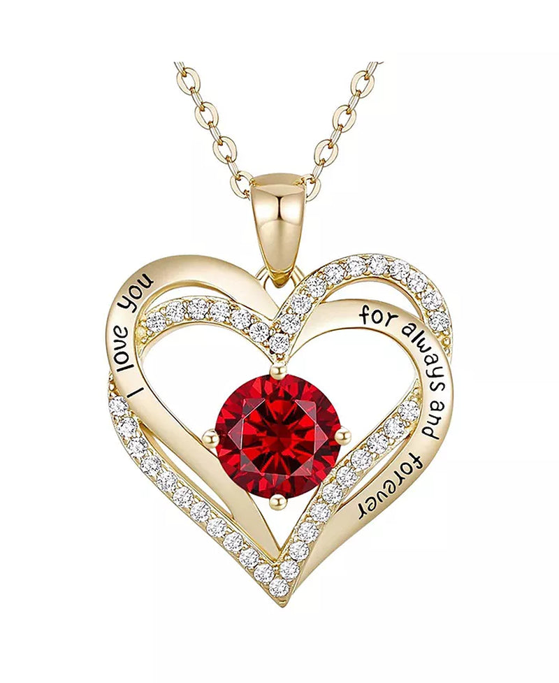 Radiant 14K Gold-Plated Colored Pendant Necklace