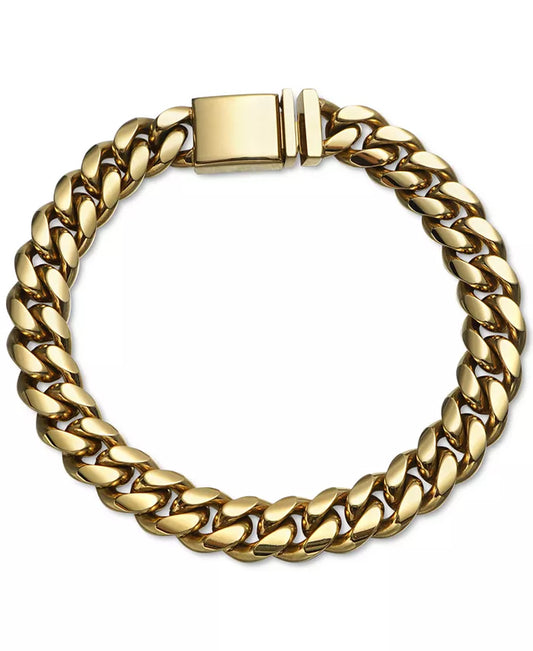Cuban Link Bracelet in Gold-Tone Ion-Plated Stainless Steel, Created for Macy'S
