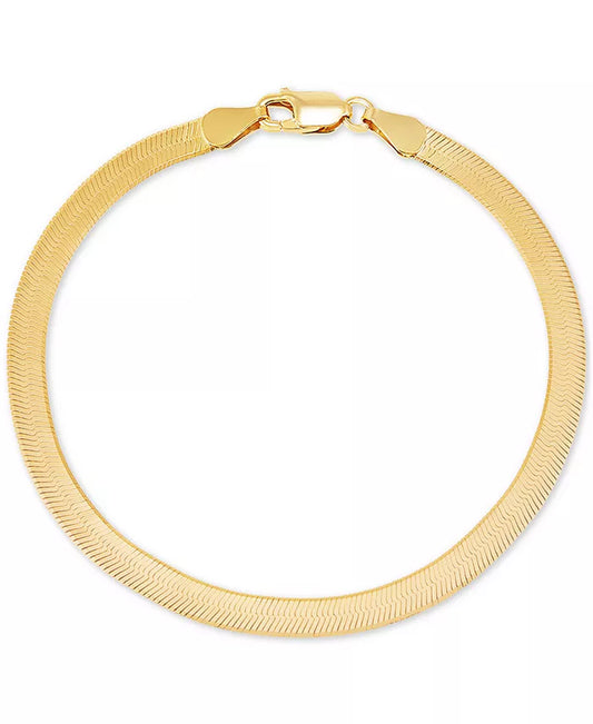 Herringbone Link Chain Bracelet in 18K Gold-Plated Sterling Silver, Created for Macy'S