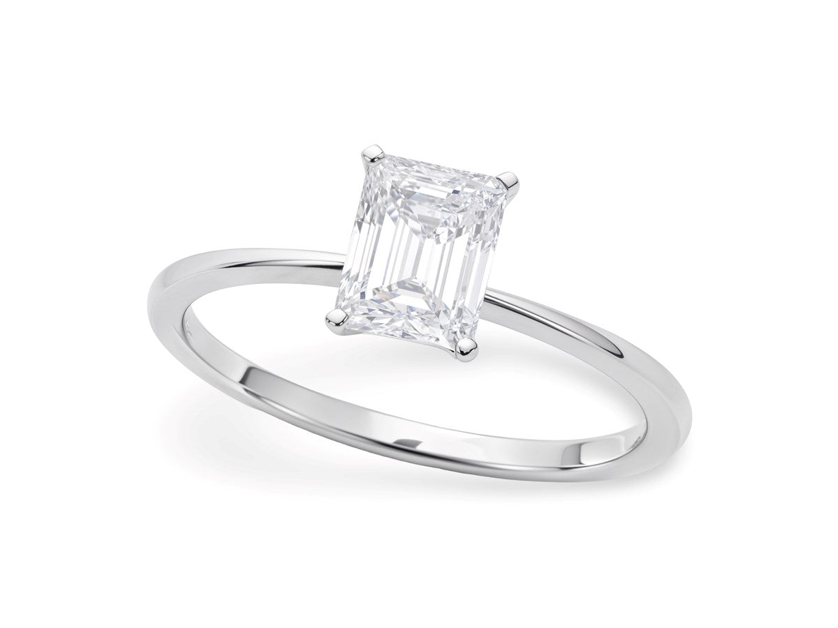 1 Carat Radiant Lab Grown IGI G/VS1 Diamond Solitaire Ring in 10k White Gold