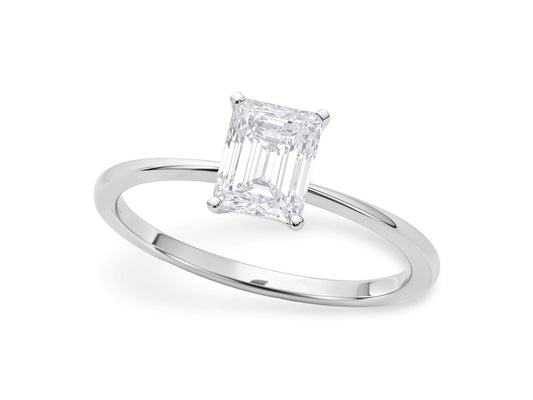 1 Carat Radiant Lab Grown IGI G/VS1 Diamond Solitaire Ring in 10k White Gold