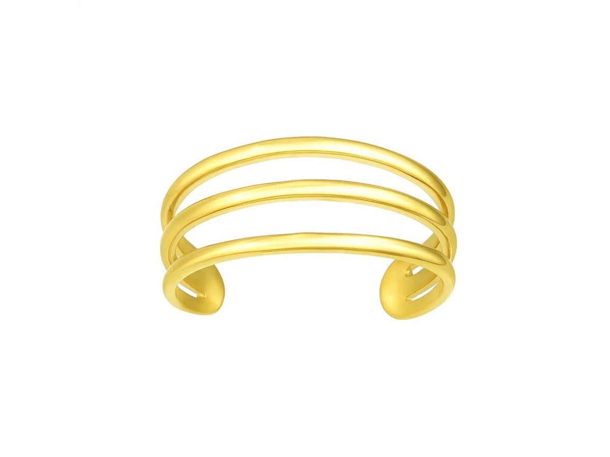 14k Yellow Gold Three Bar Toe Ring