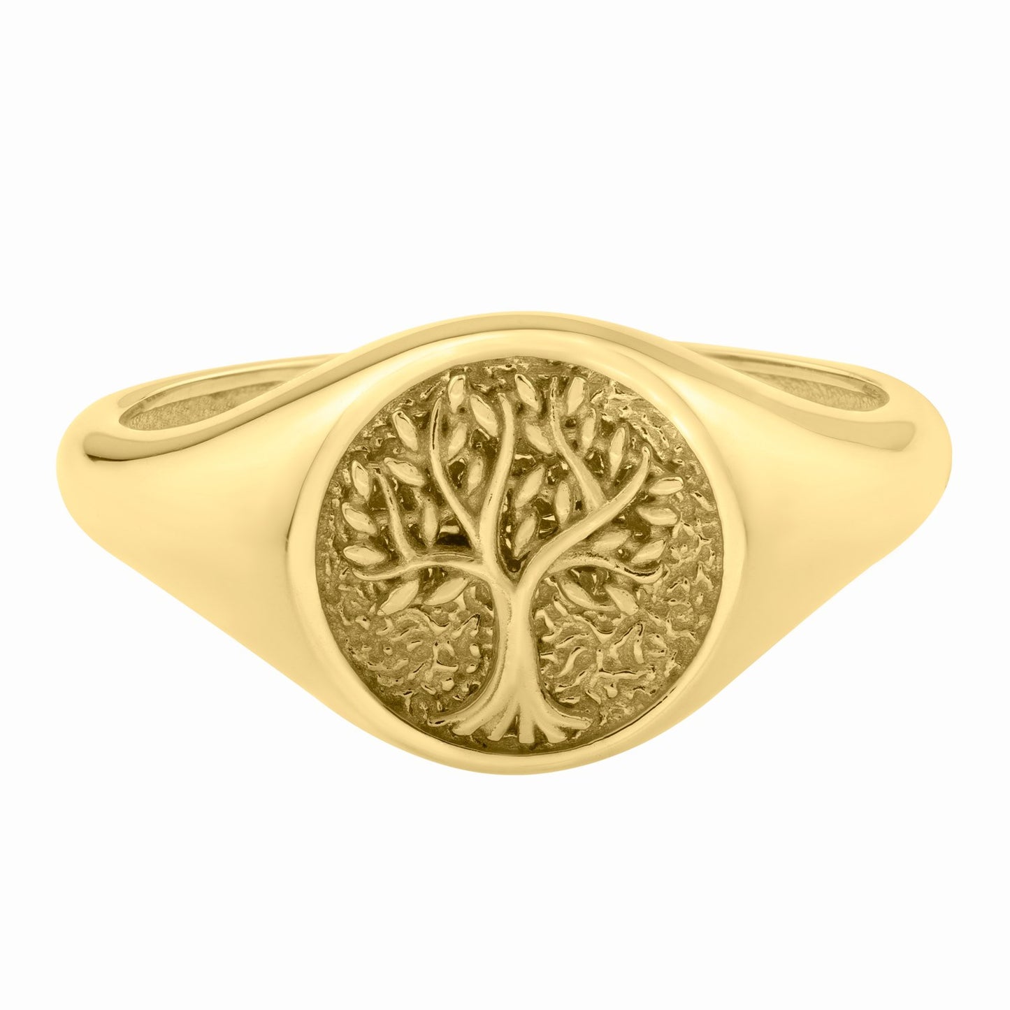 Tree of Life Signet Ring in 14k Yellow Gold (2.40 mm)