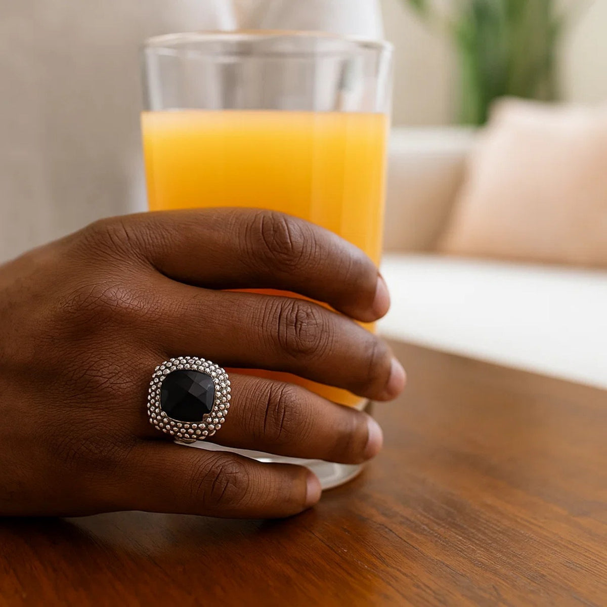 Nicholanti Collection 18k Yellow Gold & 925 Sterling Silver Black Onyx and Diamond P... - back view showing clasp closure