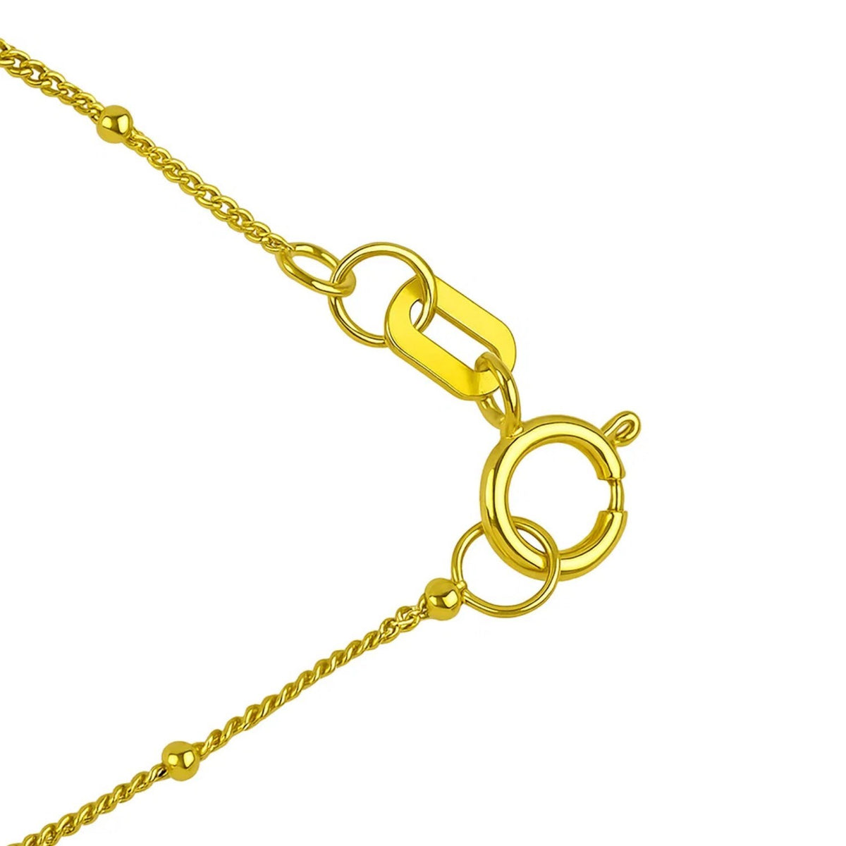 Nicholanti Collection 14k Yellow Gold Onyx Inlay Circle Necklace - back view showing lobster clasp