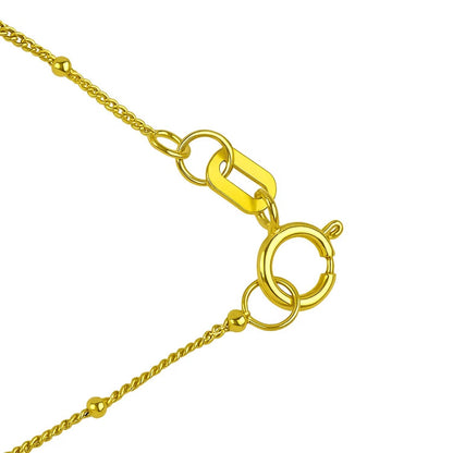 Nicholanti Collection 14k Yellow Gold Onyx Inlay Circle Necklace - back view showing lobster clasp