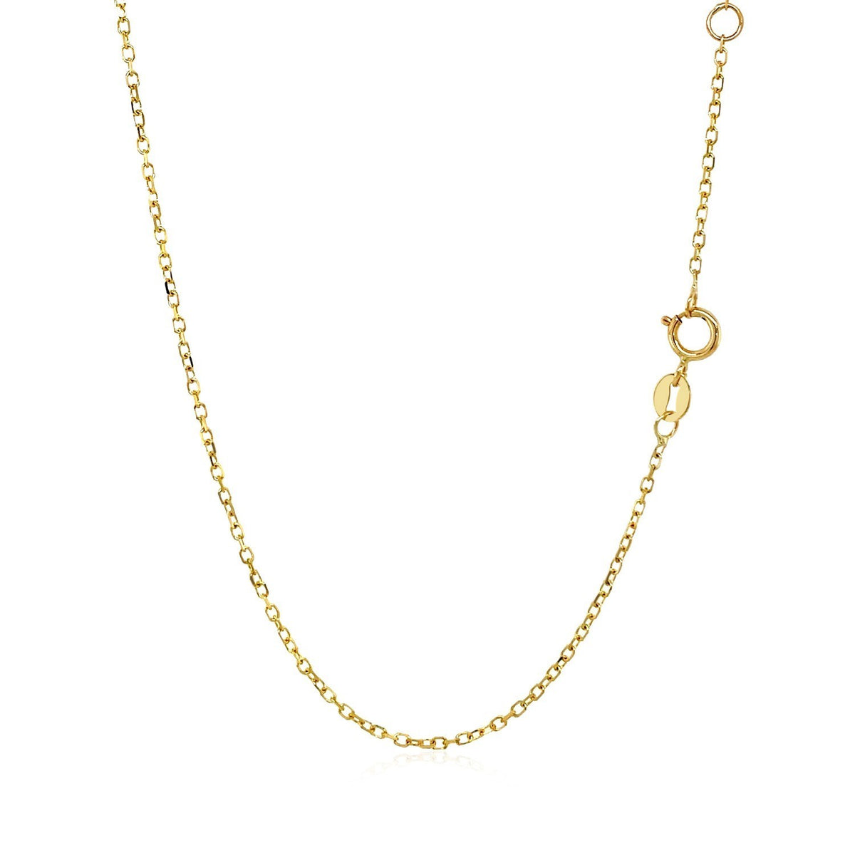 Nicholanti Collection 14k Yellow Gold Necklace with Round White Topaz - close-up of pendant detail