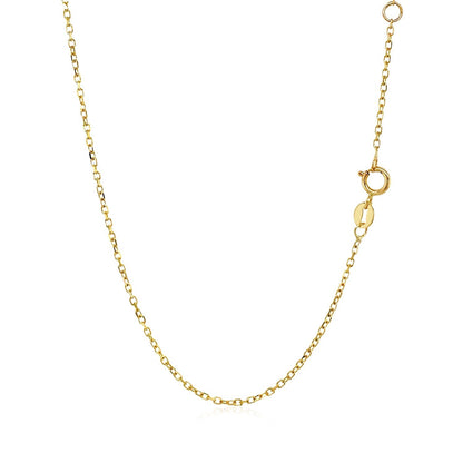 Nicholanti Collection 14k Yellow Gold Necklace with Round White Topaz - close-up of pendant detail
