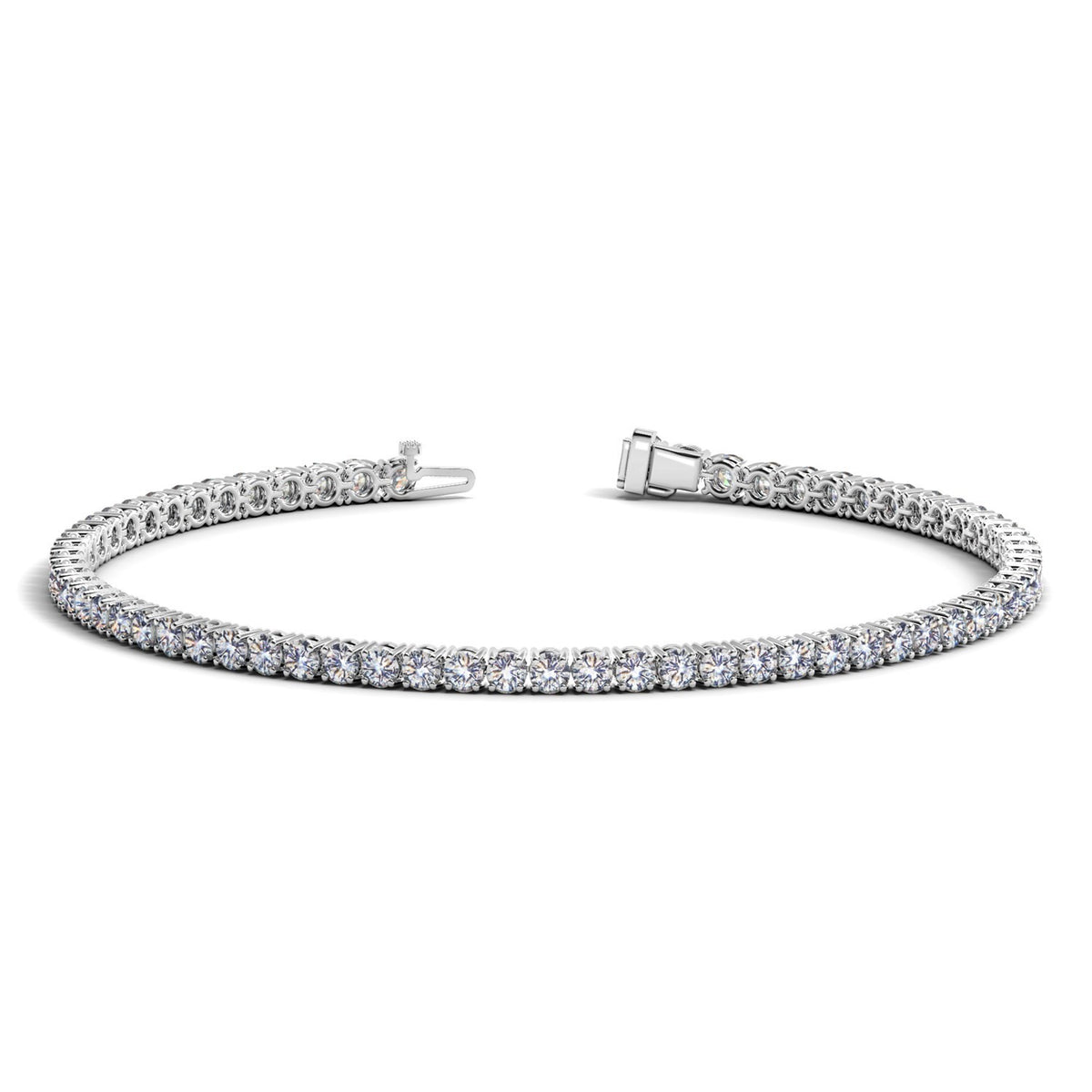 Nicholanti Collection Lab Grown Round Diamond Tennis Bracelet In 14K White Gold (3 Cctw F/G Vs2/Si1)