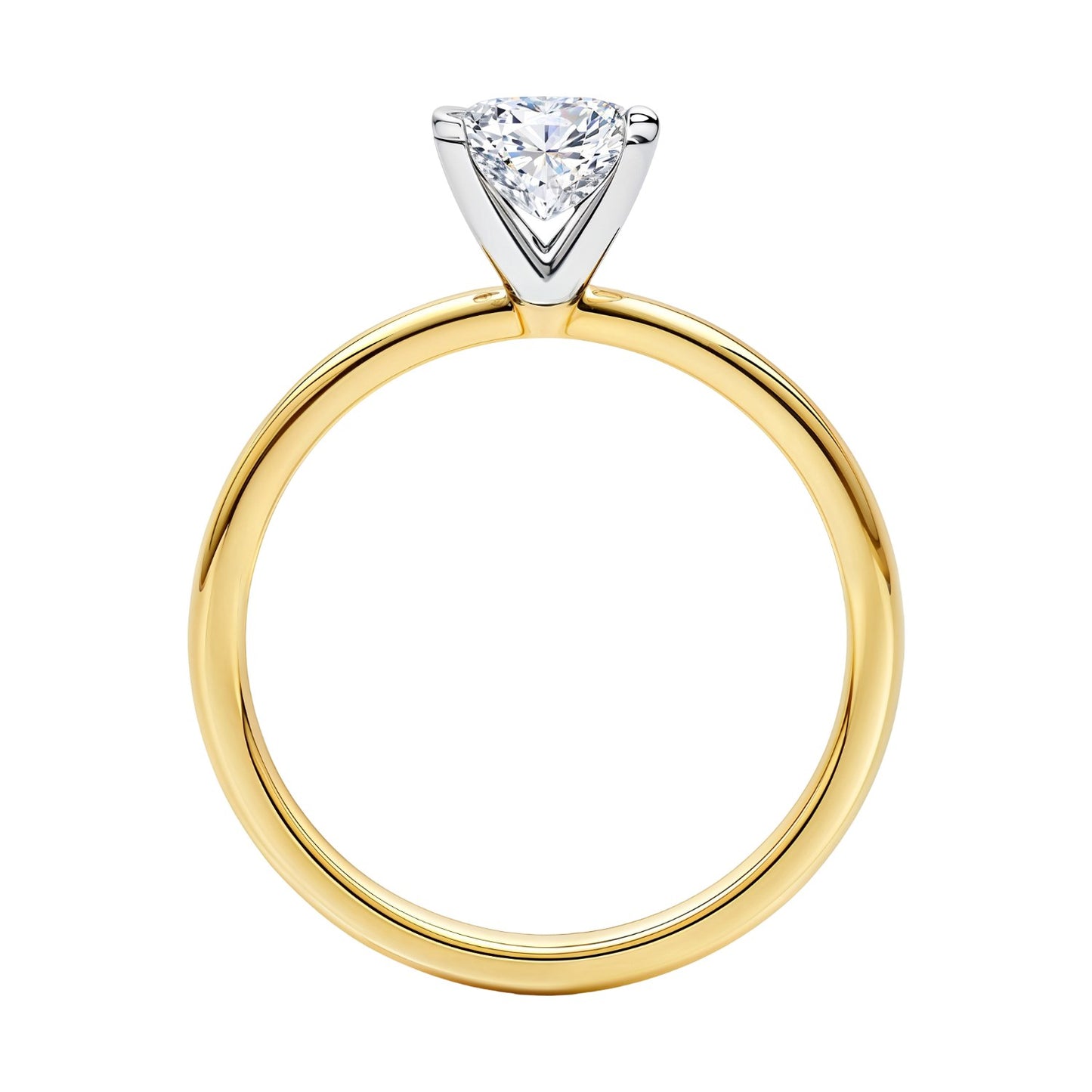 1 Carat Princess Lab Grown IGI G/VS1 Diamond Solitaire Ring in 14k Yellow Gold