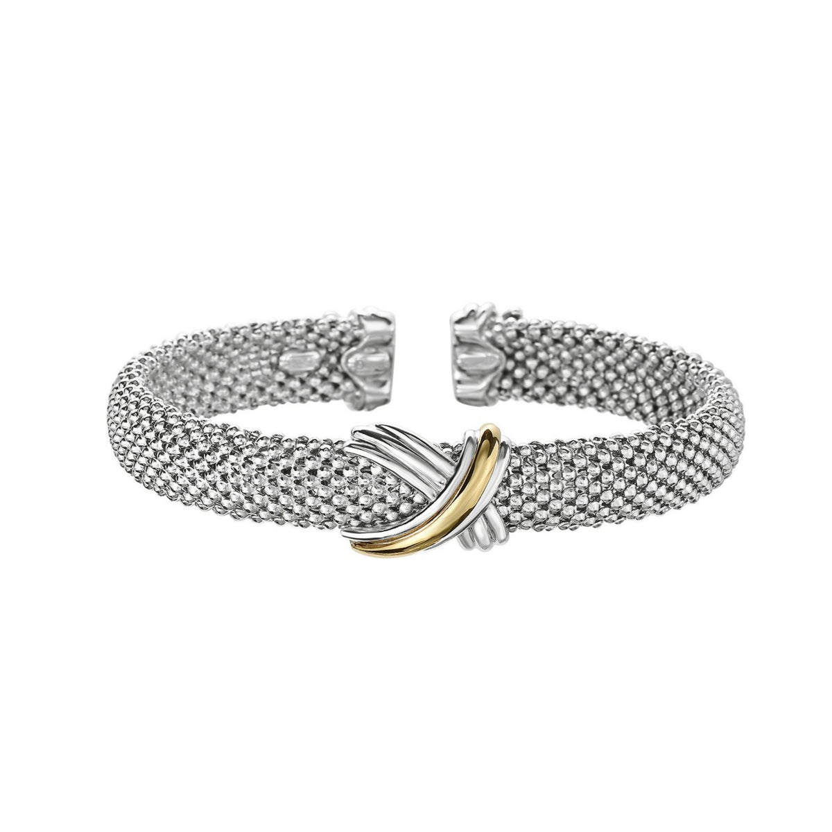 Nicholanti Collection Popcorn Texture Cuff Bangle in 925 Sterling Silver and ... - angled side view showing craftsmanship