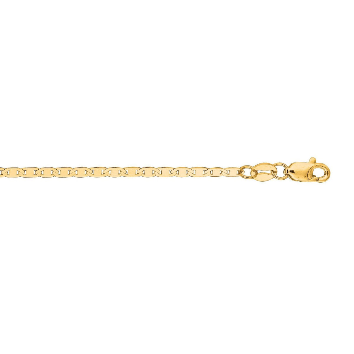 Nicholanti Collection 14k Yellow Gold Mariner Link Anklet (1.70 mm) - back view showing clasp closure
