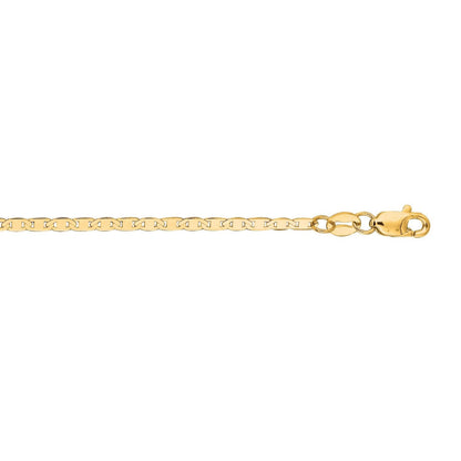 Nicholanti Collection 14k Yellow Gold Mariner Link Anklet (1.70 mm) - back view showing clasp closure