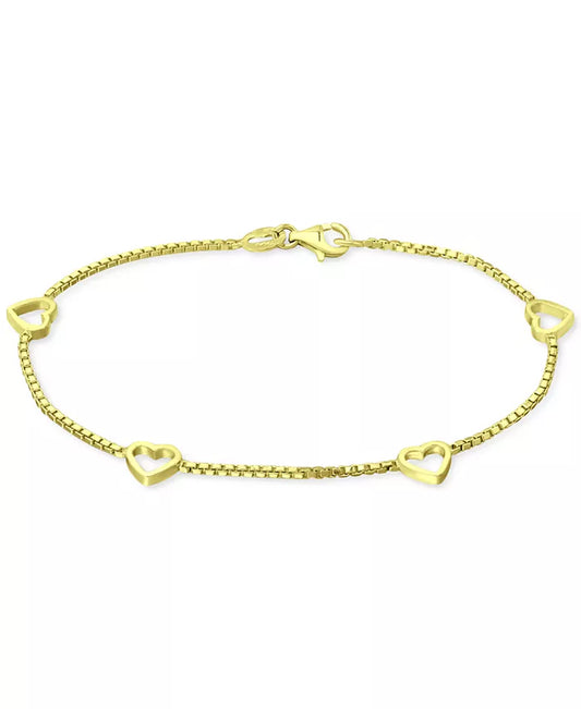 Sterling Silver Bracelet, Open Heart Chain