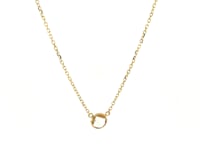 14k Yellow Gold Necklace with Round White Topaz